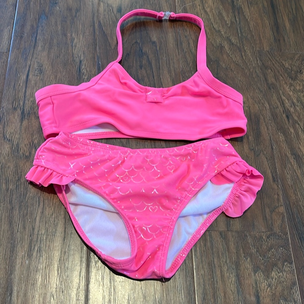 neon pink bathing suit - size 6